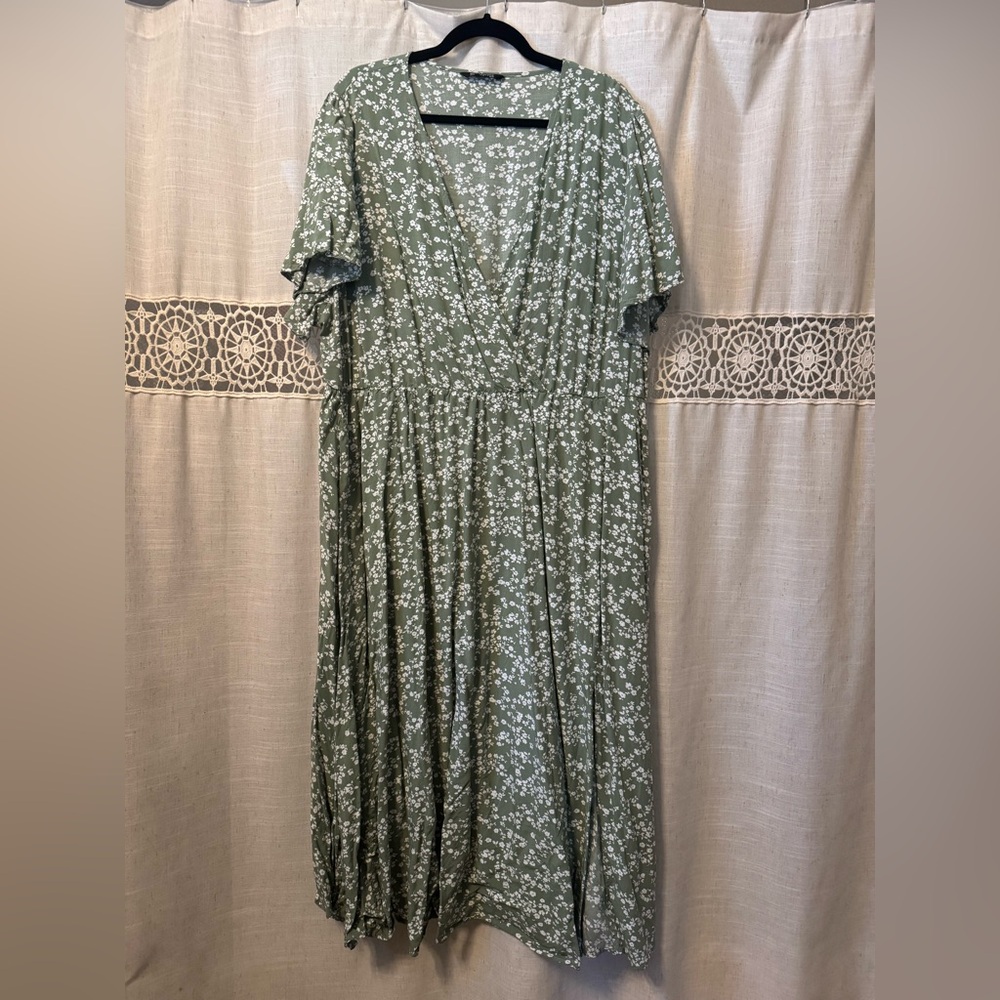 Bloomchic Floral Green Maxi Dress